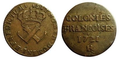 AMERIQUE, LOUIS XV.
9 deniers des colonies...