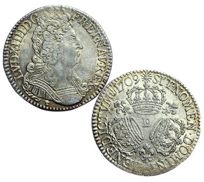 LOUIS XIV.
Demi écu aux 3 couronnes. 1709...