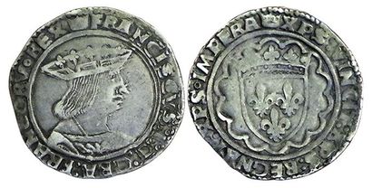FRANÇOIS 1er.
Teston 27ème type. Rouen. 9,46...