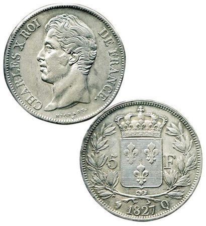 CHARLES X.
5 Francs. 1827 Q. Perpignan. F.311/11....