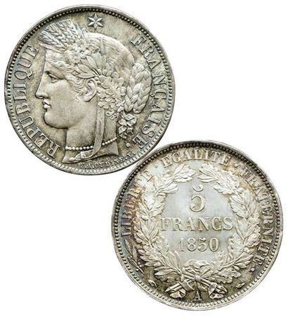 IIème REPUBLIQUE.
5 Francs Cérès. 1850 A....