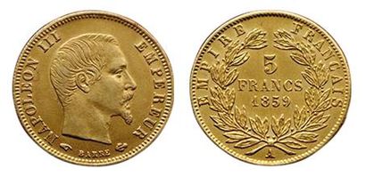 NAPOLEON III.
5 Francs 1859 A. F.501/7. (Coll....