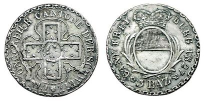 SUISSE. 
Fribourg. 5 Batzen.1827. Km.84....