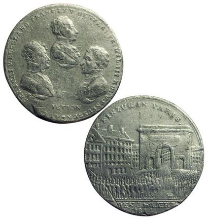 JETON.
Bataille de Paris. 1814. Laiton argenté....