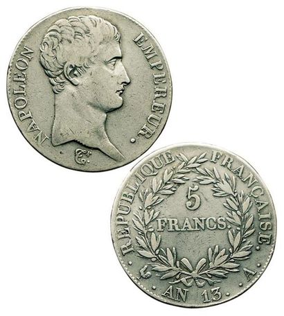 1er EMPIRE.
5 Francs. An 13 A . Paris. F.303/1....