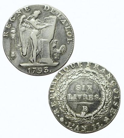 CONVENTION.
Ecu de 6 livres au Génie. 1793...