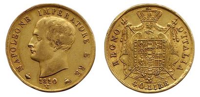 ITALIE. ROYAUME DE NAPOLEON. 
40 Lire 1810...