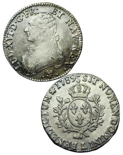 LOUIS XVI.
Ecu aux branches d'olivier. 1789...