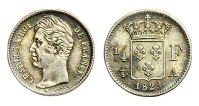 CHARLES X.
Quart de Franc. 1829 A. Paris....