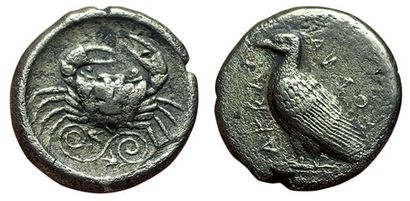 SICILE. AKRAGAS.
460-420 av. J.C. Tétradrachme....