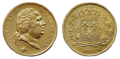 LOUIS XVIII.
40 Francs 1818 W. Lille. F.542/8....