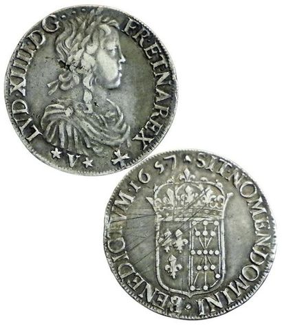 LOUIS XIV.
Ecu de Navarre à la mèche longue....