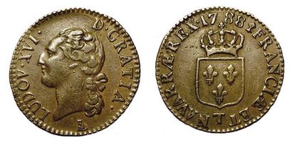 LOUIS XVI.
Demi Sol à l'écu. 1788 T. Nantes....