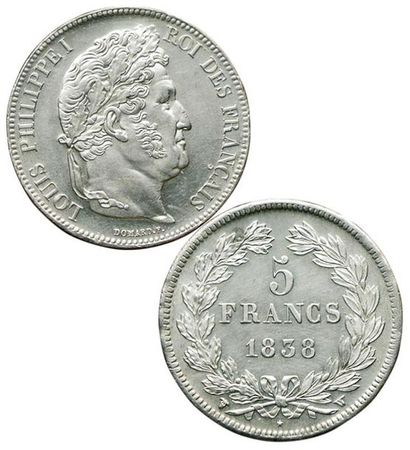 LOUIS-PHILIPPE 1er.
5 Francs. 1838 W. Lille....