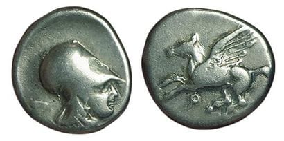 CORINTHE.
400-350 av. J.C. Statère. Pégase...