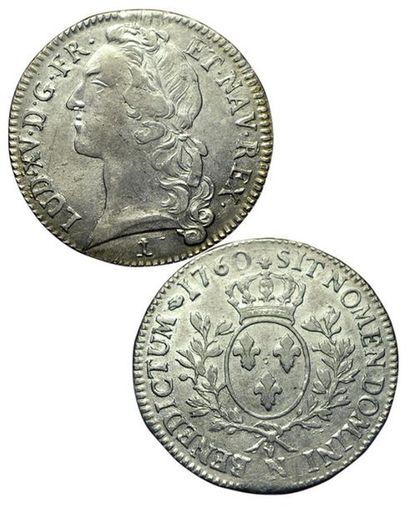 LOUIS XV.
Ecu au bandeau. 1760 N. Montpellier....