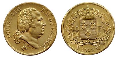 LOUIS XVIII.
40 Francs 1818 W. Lille. F.542/8....