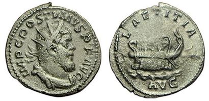 POSTUME.
260-269. Antoninien. R/ LAETITIA...