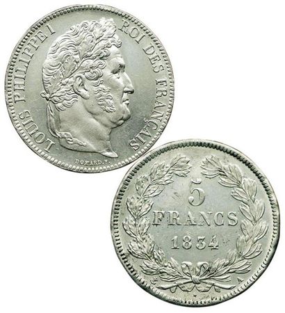 LOUIS-PHILIPPE 1er.
5 Francs. 1834 A. Paris....