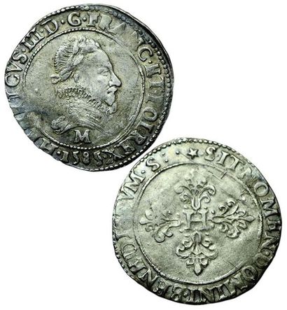 HENRI III.
Franc au col fraisé. 1585 M. Toulouse....