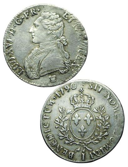 LOUIS XVI.
Ecu aux branches d'olivier. 1790...
