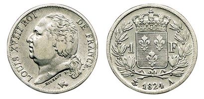 LOUIS XVIII.
1 Franc. 1824 A. Paris. F.206/56....