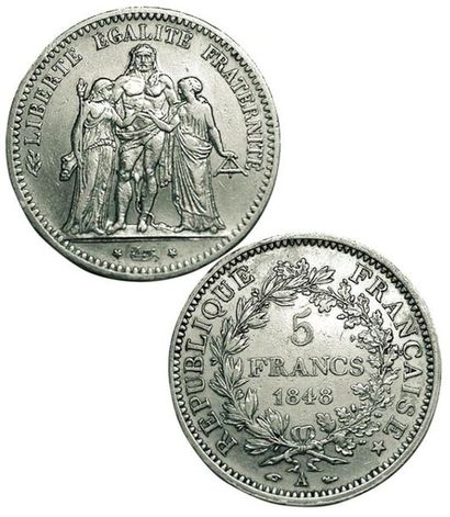 IIème REPUBLIQUE.
5 Francs Hercule. 1848...