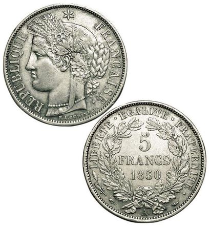 IIème REPUBLIQUE.
5 Francs Cérès. 1850 A....