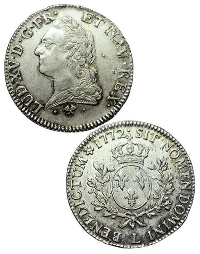 LOUIS XV.
Ecu à la vieille tête. 1772 L....