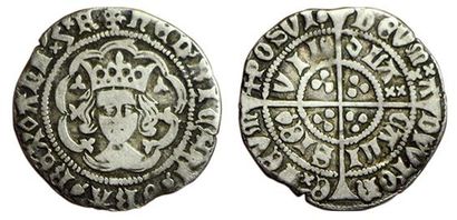 HENRI VI.
1422-1453. Demi-gros. Calais. 1,72...