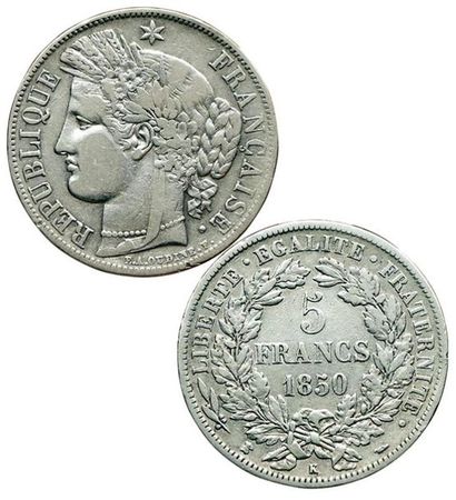 IIème REPUBLIQUE.
5 Francs. Cérès. 1850 K....