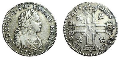 LOUIS XV.
Petit Louis d'argent. 1720 K. Bordeaux....