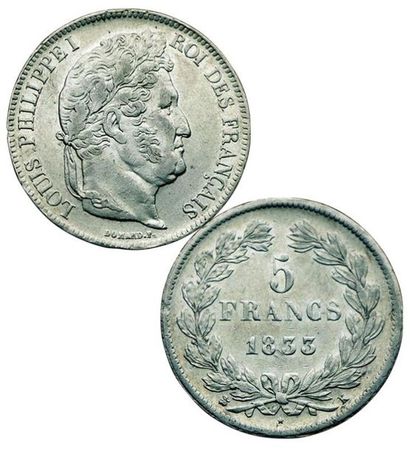 LOUIS-PHILIPPE 1er.
5 Francs. 1833 K. Bordeaux....