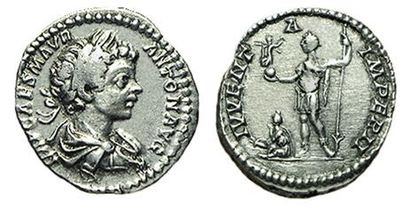 CARACALLA.
198-217. Denier. R/ IUVENTA IMPERII....
