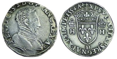 HENRI II.
Teston à la tête nue. 1554 D. Lyon....