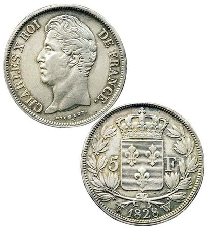 CHARLES X.
5 Francs. 1828 W. Lille. F.311/26....