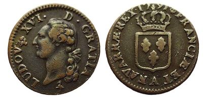 LOUIS XVI.
Sol à l'écu. 1791 A. Paris. Gad.350...