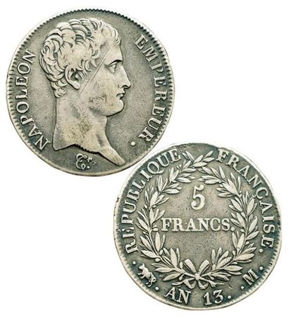 1er EMPIRE.
5 Francs. An 13 M. Toulouse....