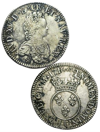 LOUIS XV.
Ecu Vertugadin. 1716 T . Nantes....