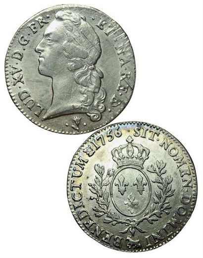 LOUIS XV.
Ecu de Béarn au bandeau. 1756 Pau....