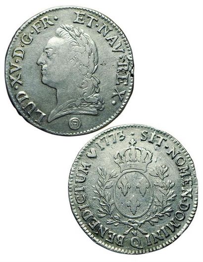 LOUIS XV.
Ecu à la vieille tête. 1773 Q....