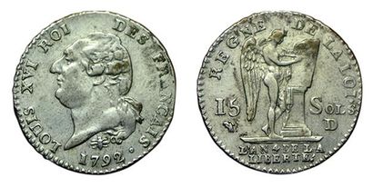 CONSTITUTION.
15 Sols type Français. 1792...