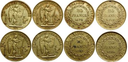 IIIème REPUBLIQUE.
4 pièces de 20 Francs...