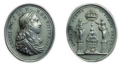 LOUIS XIV.
Sacre de Reims. 1654. Médaillette....
