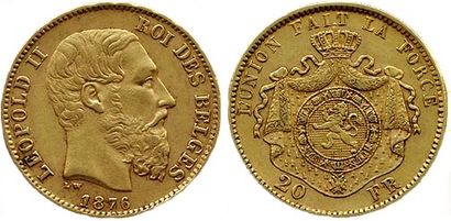 BELGIQUE. LEOPOLD II.
20 Francs 1876. (Coll....