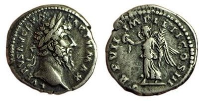 LUCIUS VERUS.
161-169. Denier. R/ TRP VII...