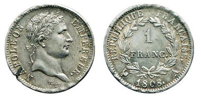 1er EMPIRE.
1 Franc. 1808 A. Paris. F.204/2....