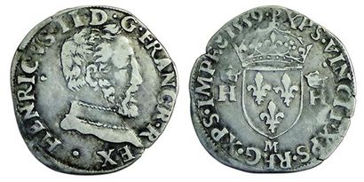 HENRI II.
Demi Teston à la tête nue. 1559...