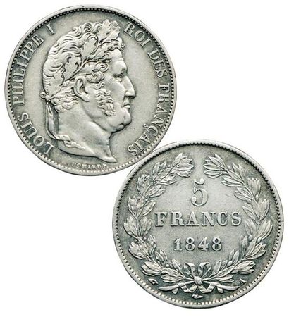 LOUIS-PHILIPPE 1er.
5 Francs. 1848 A. Paris....
