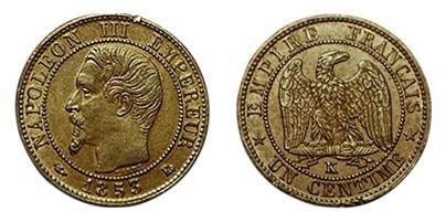 NAPOLEON III.
1 Centime. 1853 K. Bordeaux....